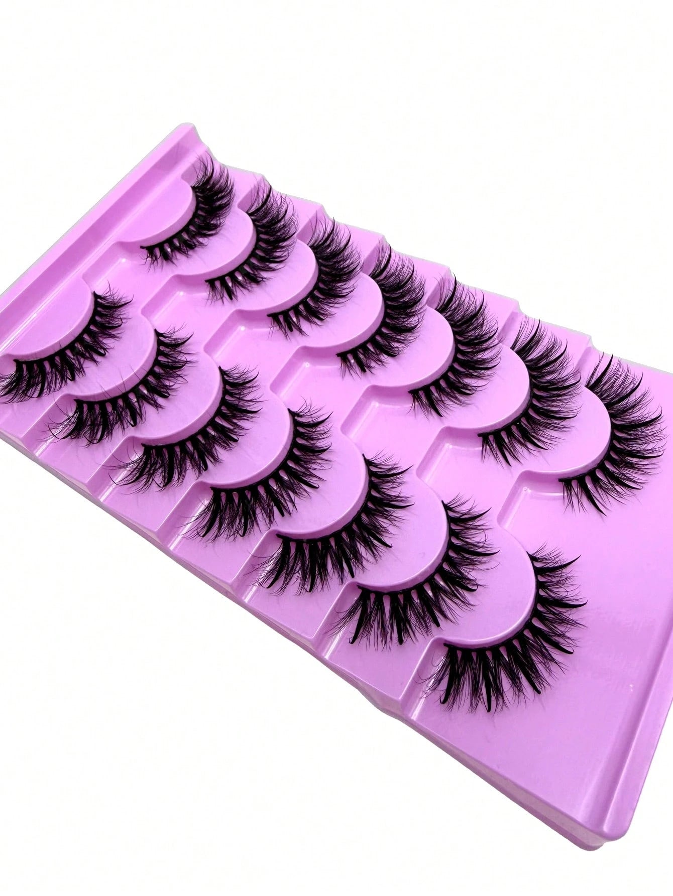 7 Pairs 20mm Russian Strip False Eyelashes, Glossy Finish, Eyelash Extension Effect, Spiky Cartoon False Eyelashes, Natural Soft Fluffy Mink False Eyelashes, 3D Russian Dense Dramatic Messy Mink False