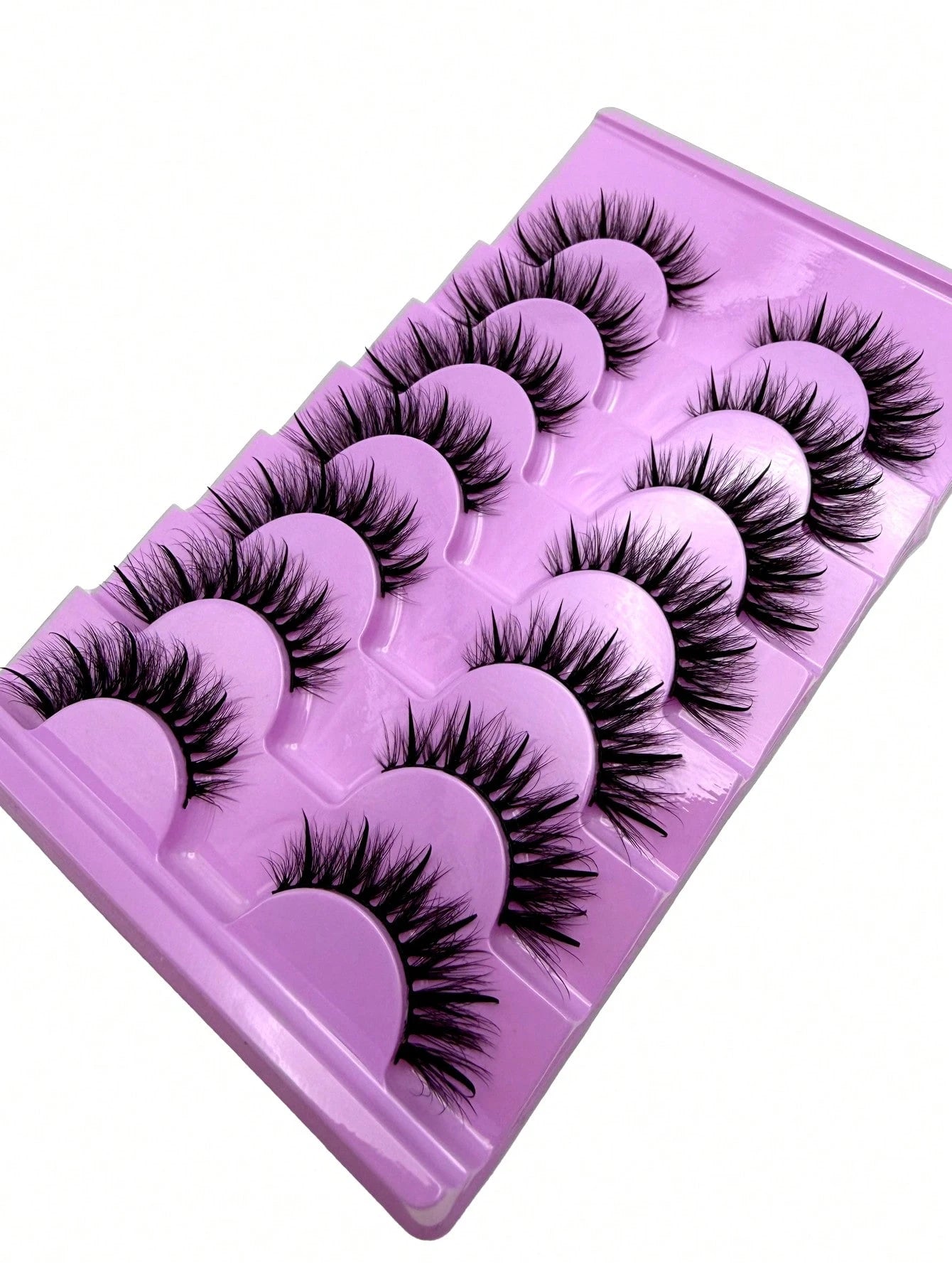 7 Pairs 20mm Russian Strip False Eyelashes, Glossy Finish, Eyelash Extension Effect, Spiky Cartoon False Eyelashes, Natural Soft Fluffy Mink False Eyelashes, 3D Russian Dense Dramatic Messy Mink False