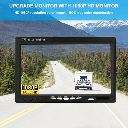 7inch Truck Backup Camera With 1080P HD Display- Night Vision, Waterproof RV Camera For Pickup Trucks, Cars, SUVs & RVs- Easy Installation, Wide View Angle