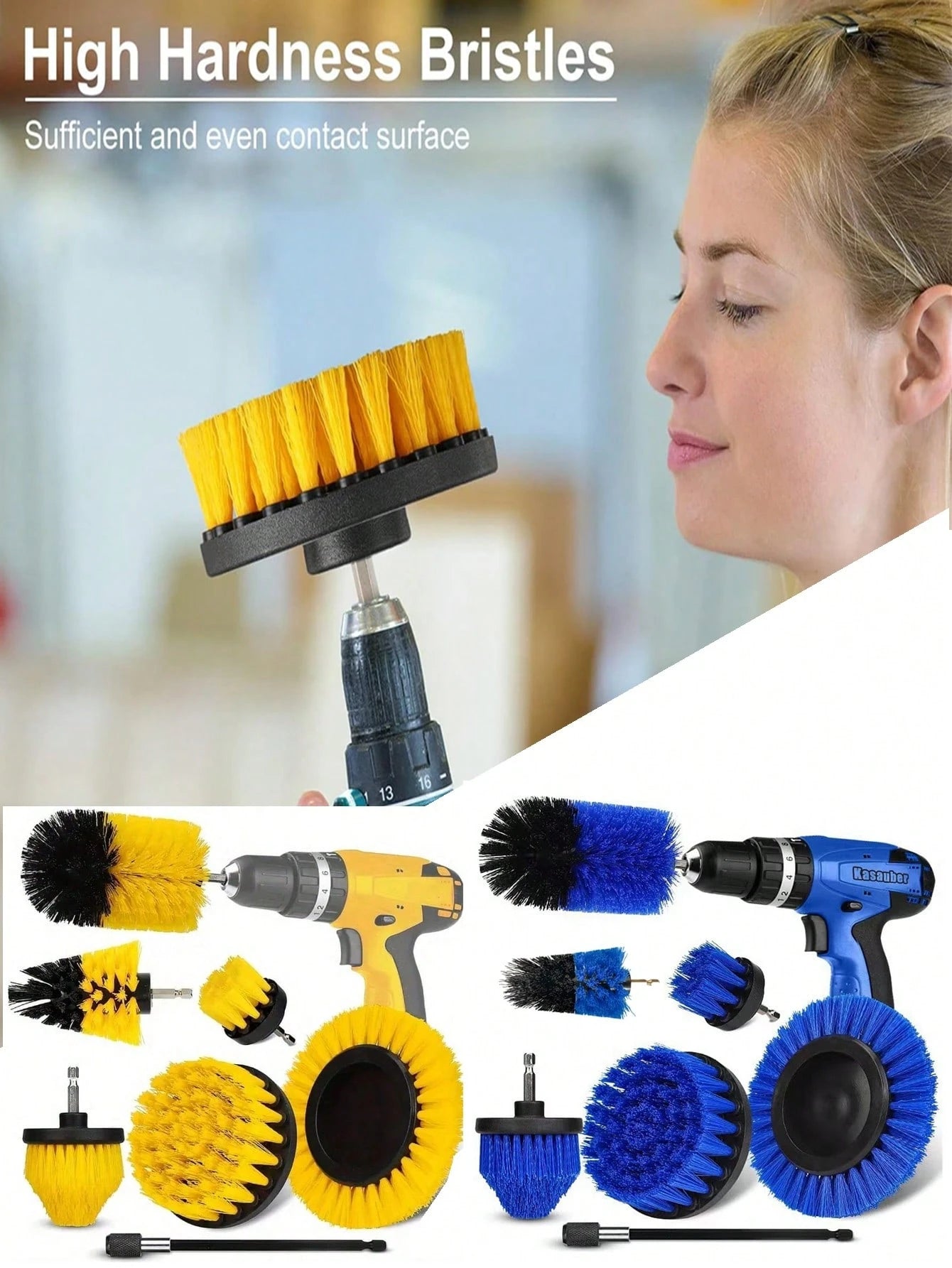 7pcs Car Cleaning Brushes Drill Brush Set, Home Cleaning Brushes