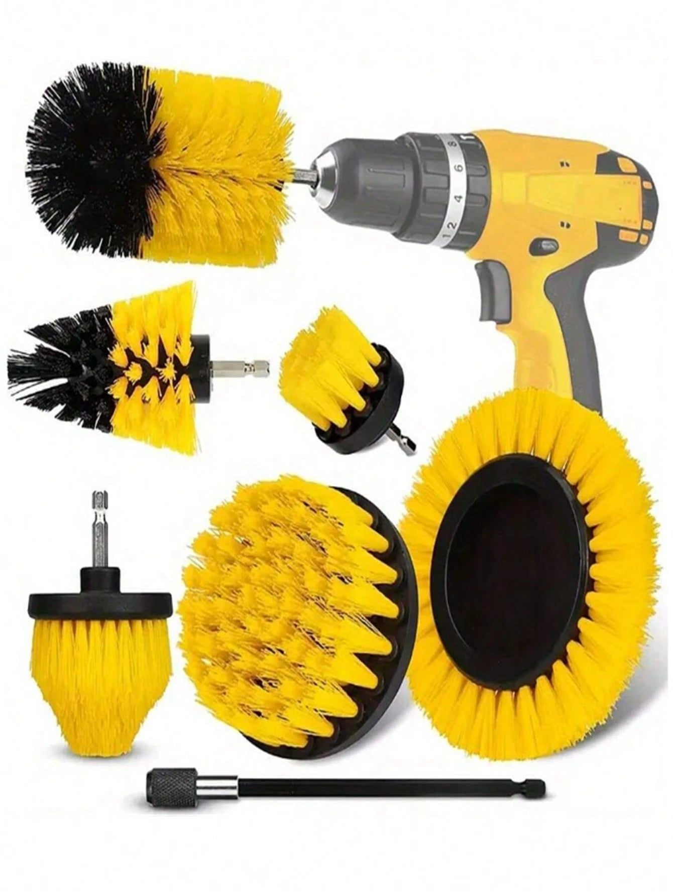 7pcs Car Cleaning Brushes Drill Brush Set, Home Cleaning Brushes