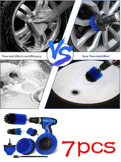 7pcs Car Cleaning Brushes Drill Brush Set, Home Cleaning Brushes