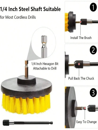 7pcs Car Cleaning Brushes Drill Brush Set, Home Cleaning Brushes
