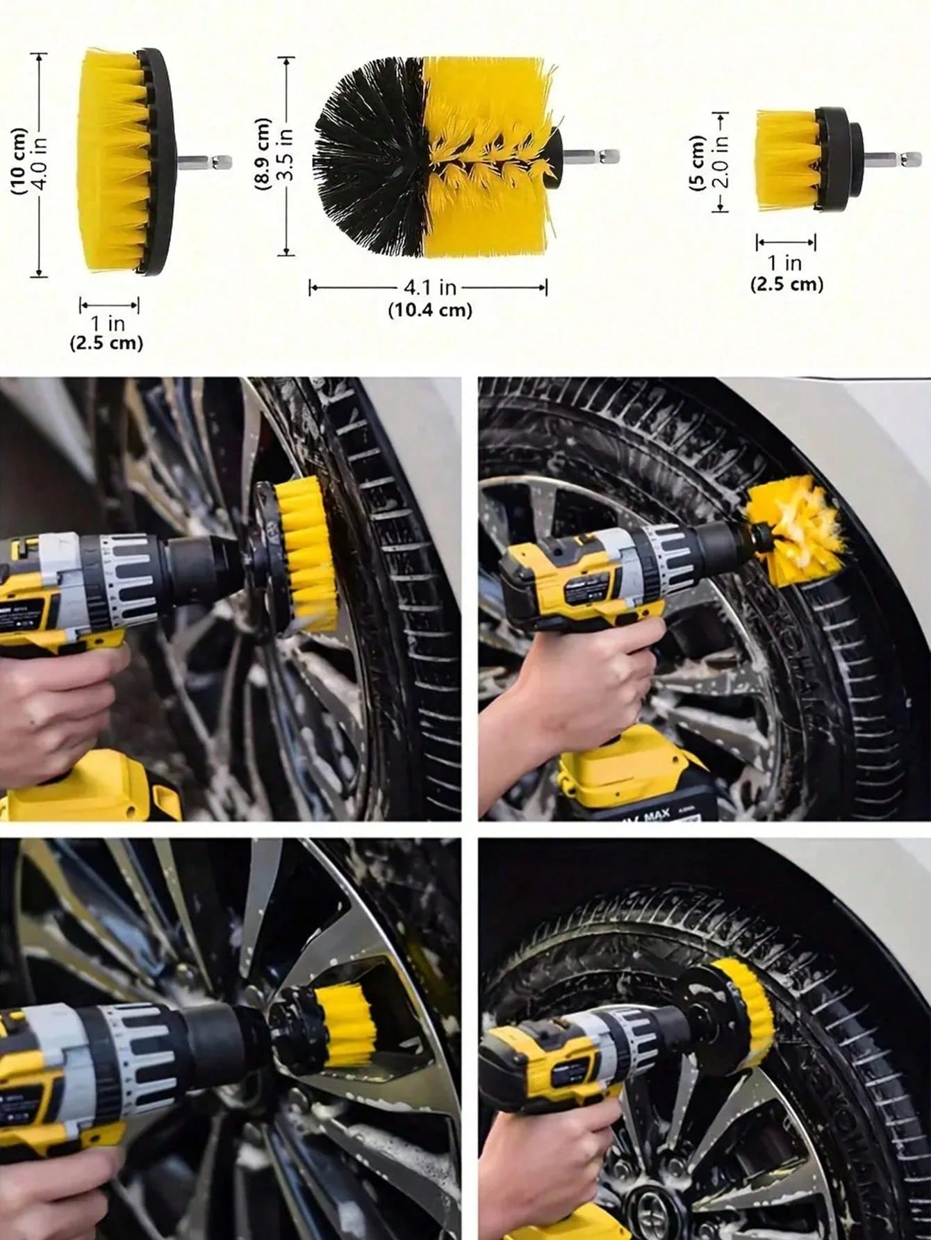 7pcs Car Cleaning Brushes Drill Brush Set, Home Cleaning Brushes
