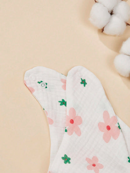 7PCS Pure Cotton Solid Color Gauze Soft Breathable Baby Bibs Triangle Bandana Drool Bibs, Bibs, Bibs, Suitable For Neutral Newborn Girls And Boys Drooling And Teething, Newborn Essentials