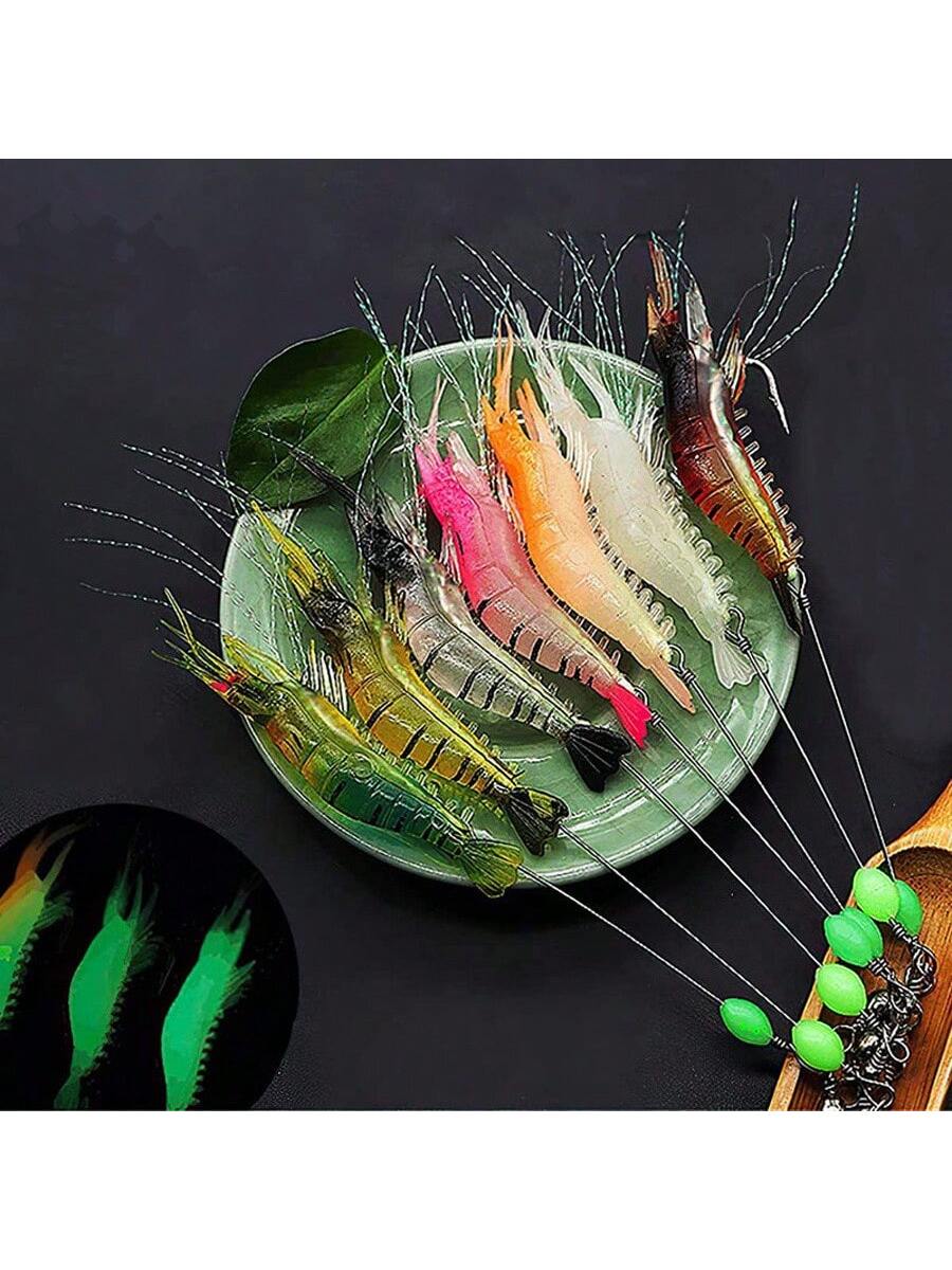 7pcs Realistic Shrimp Lure For Effective Fishing- Artificial Bait For Saltwater And Freshwater Fishing