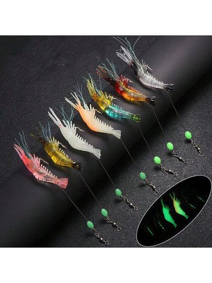 7pcs Realistic Shrimp Lure For Effective Fishing- Artificial Bait For Saltwater And Freshwater Fishing