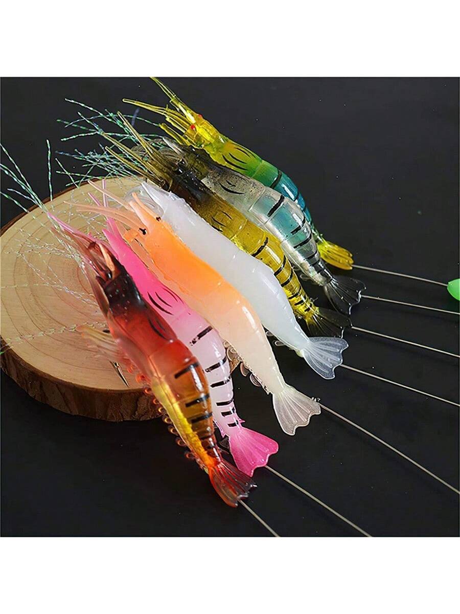 7pcs Realistic Shrimp Lure For Effective Fishing- Artificial Bait For Saltwater And Freshwater Fishing