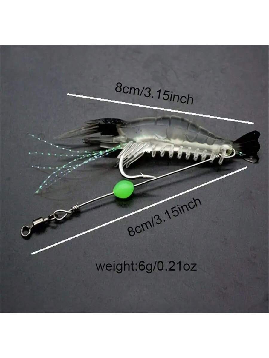 7pcs Realistic Shrimp Lure For Effective Fishing- Artificial Bait For Saltwater And Freshwater Fishing