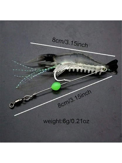 7pcs Realistic Shrimp Lure For Effective Fishing- Artificial Bait For Saltwater And Freshwater Fishing