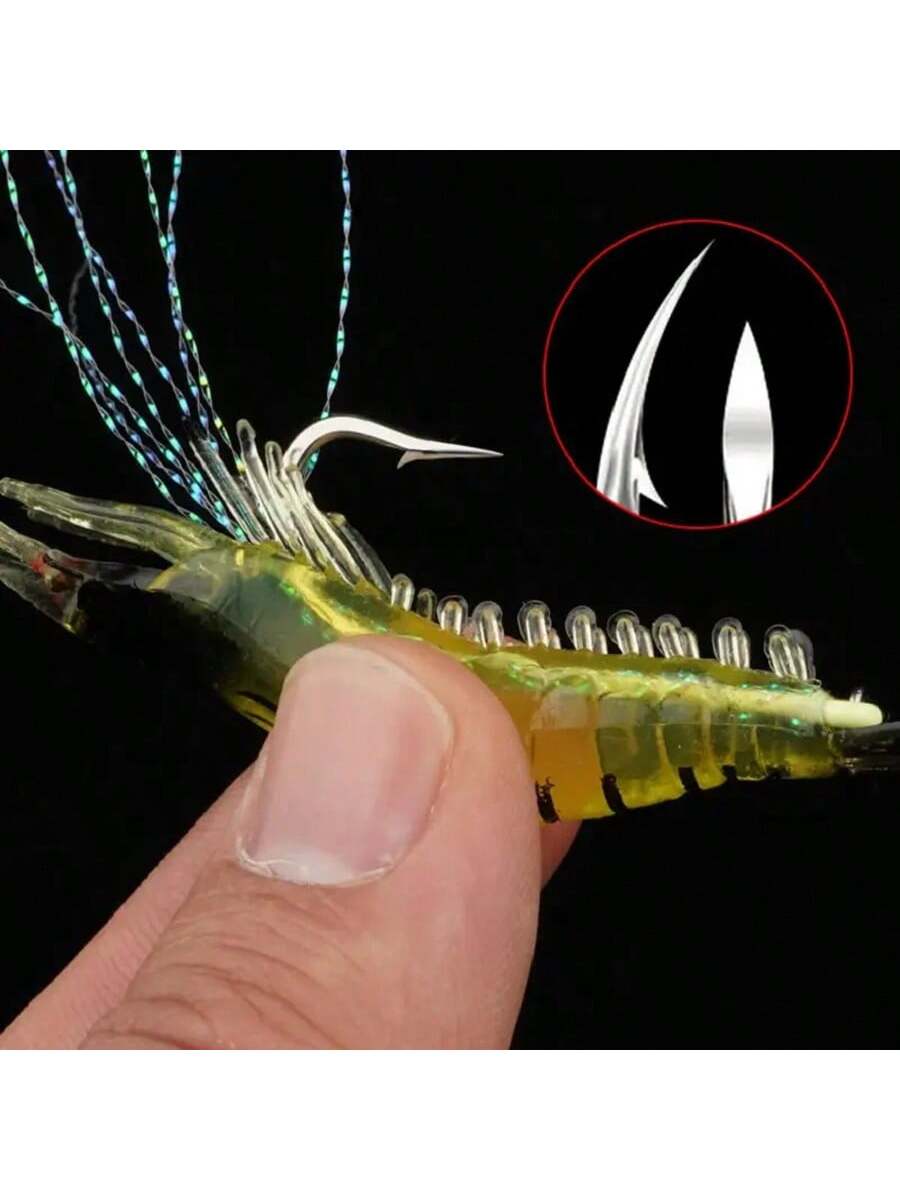 7pcs Realistic Shrimp Lure For Effective Fishing- Artificial Bait For Saltwater And Freshwater Fishing