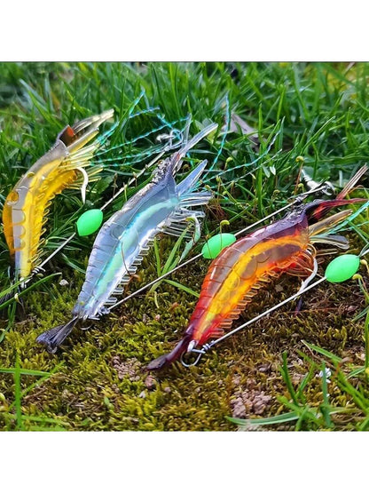 7pcs Realistic Shrimp Lure For Effective Fishing- Artificial Bait For Saltwater And Freshwater Fishing