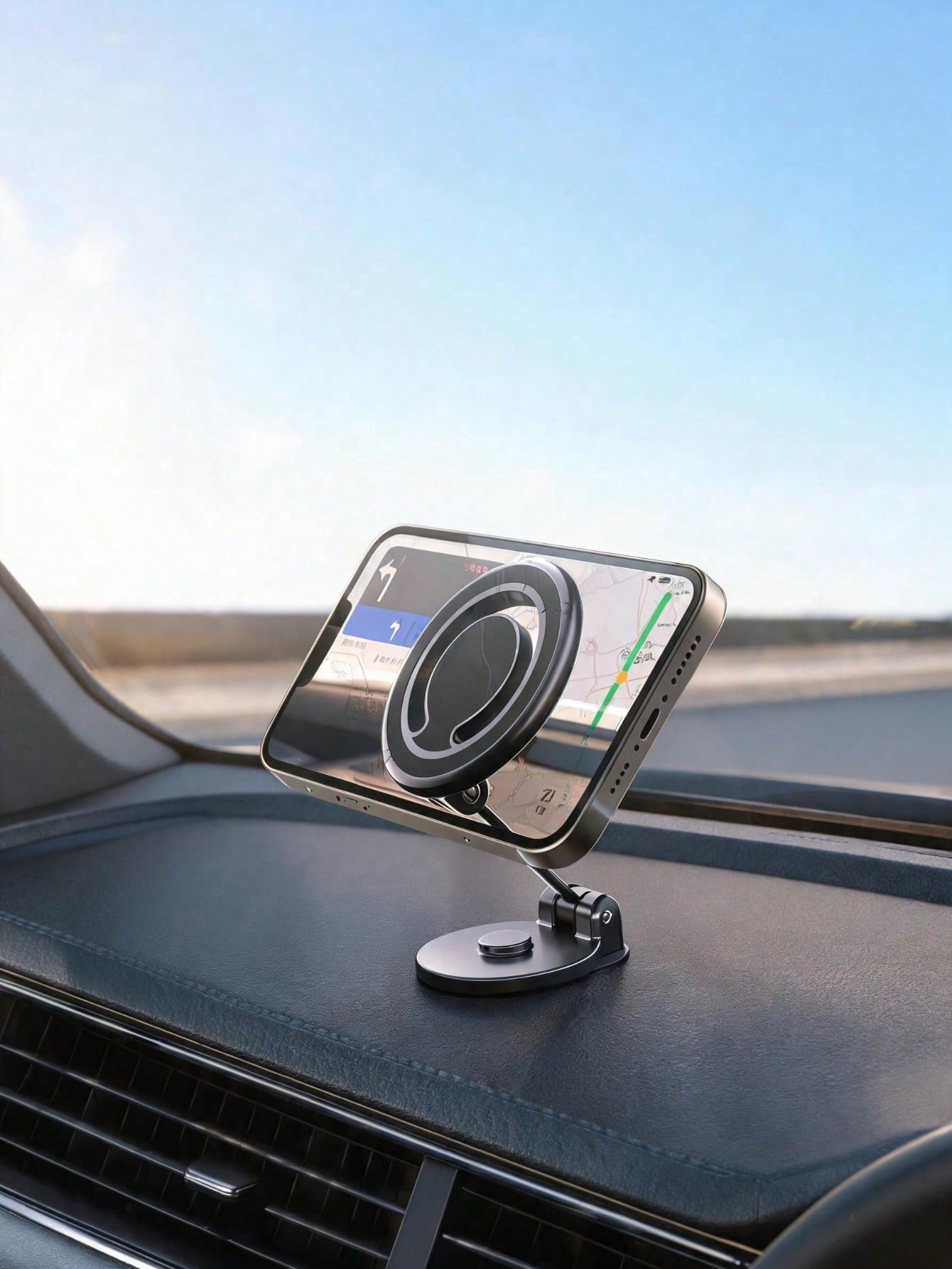 7th Gen Rearview Mirror Phone Mount, 180° Rotatable Car Mirror Phone Holder With Telescopic Arm, Upgraded 4-Slider Clamp Stable Clip For 4-7 Inch Phones, Adjustable Width Fits 98% Vehicles, One-Touch