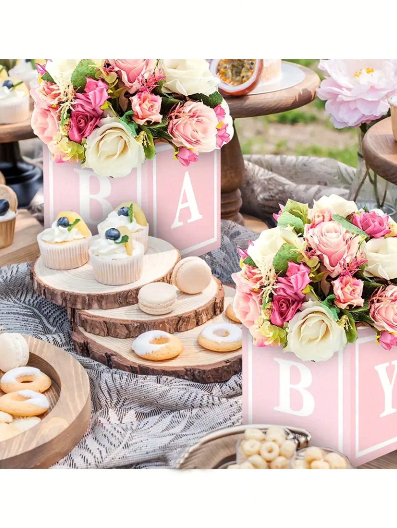 8/4/2Pcs Baby Flower & Balloon Boxes, Baby Shower Table Decor, Floral Party Decor For Gender Reveal, Birthday & Princess Party
