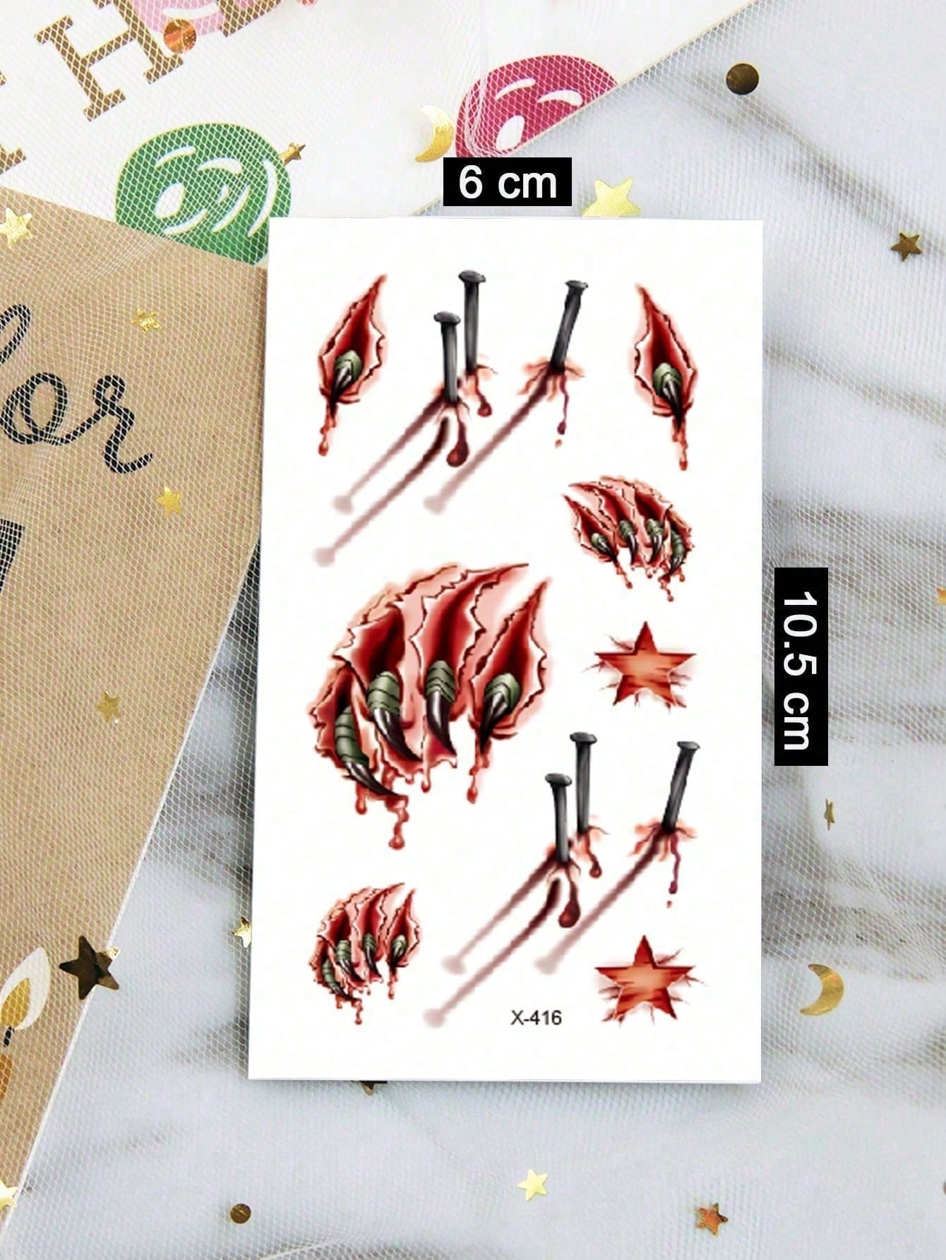 8 Sheets Halloween Small Body Art Temporary Tattoo Stickers, Unisex, Realistic Scars, Wounds, Scratches, Spider Patterns, Waterproof,Last 2-5 Days,Can Be Used For Arms, Wrists, Shoulders, Legs,Neck,Ha