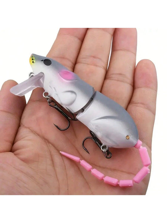 85mm/15.5g Soft Plastic Fishing Lure, Multi-Section Lifelike Mouse Design, Suitable For Trout And Various Fish