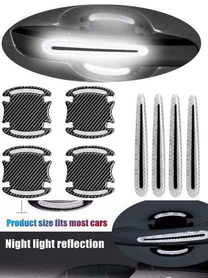 8pcs/set Car Anti-collision Transparent Door Bowl Resin With 4 Door Bowls And 4 Handles