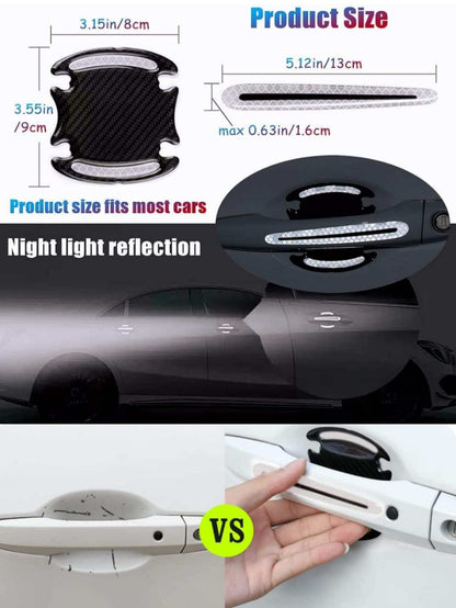 8pcs/set Car Anti-collision Transparent Door Bowl Resin With 4 Door Bowls And 4 Handles