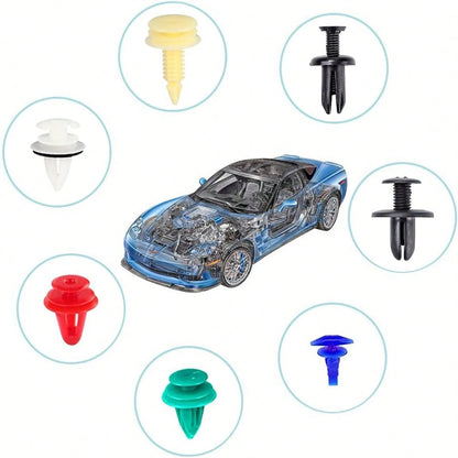 925Pcs Car Bumper Retainer Clips Car Plastic Rivets Fasteners Push Fixing Kits Most Popular Sizes Car Push Rivet Set- Fits Common Makes Door Trims Mudguard Clips