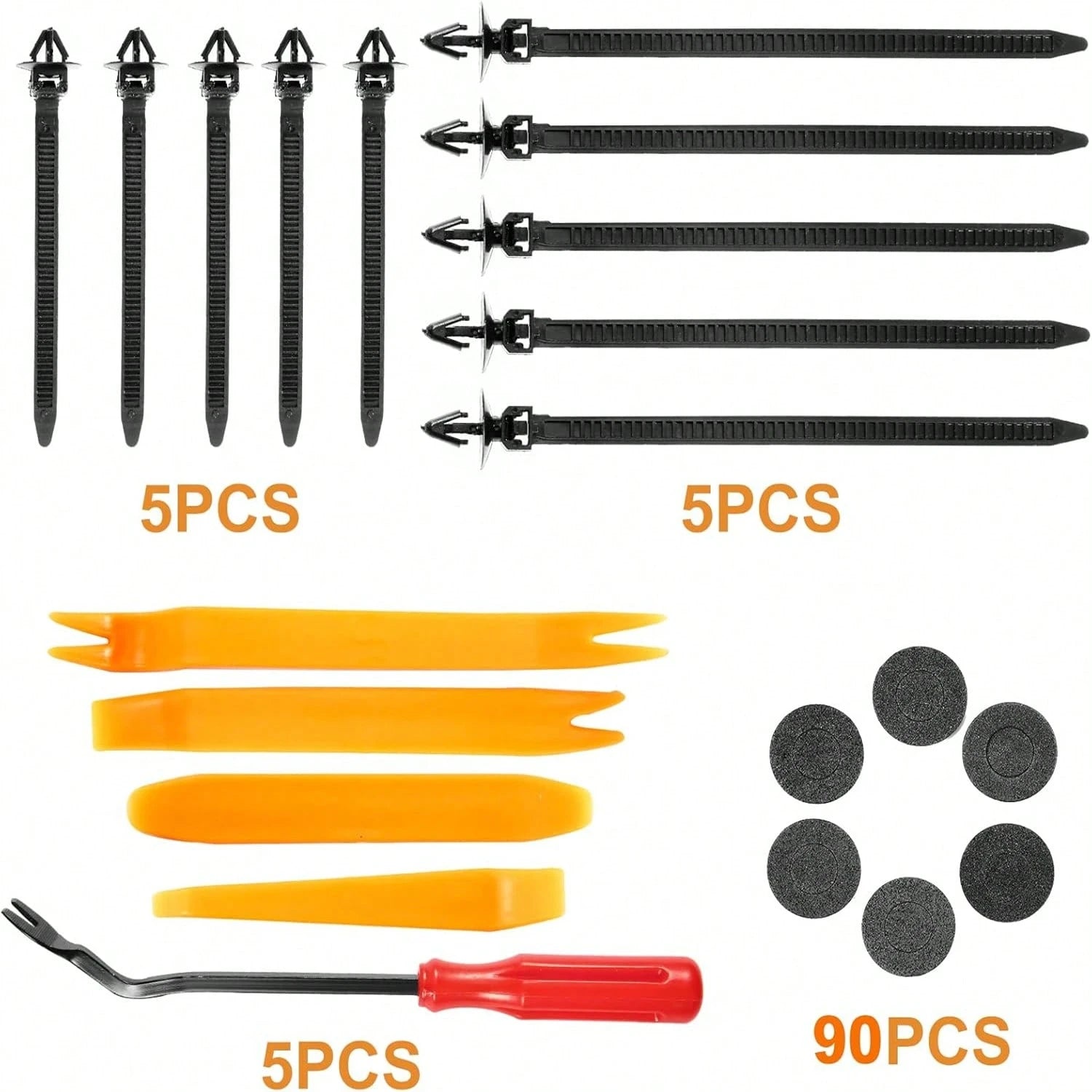 925Pcs Car Bumper Retainer Clips Car Plastic Rivets Fasteners Push Fixing Kits Most Popular Sizes Car Push Rivet Set- Fits Common Makes Door Trims Mudguard Clips