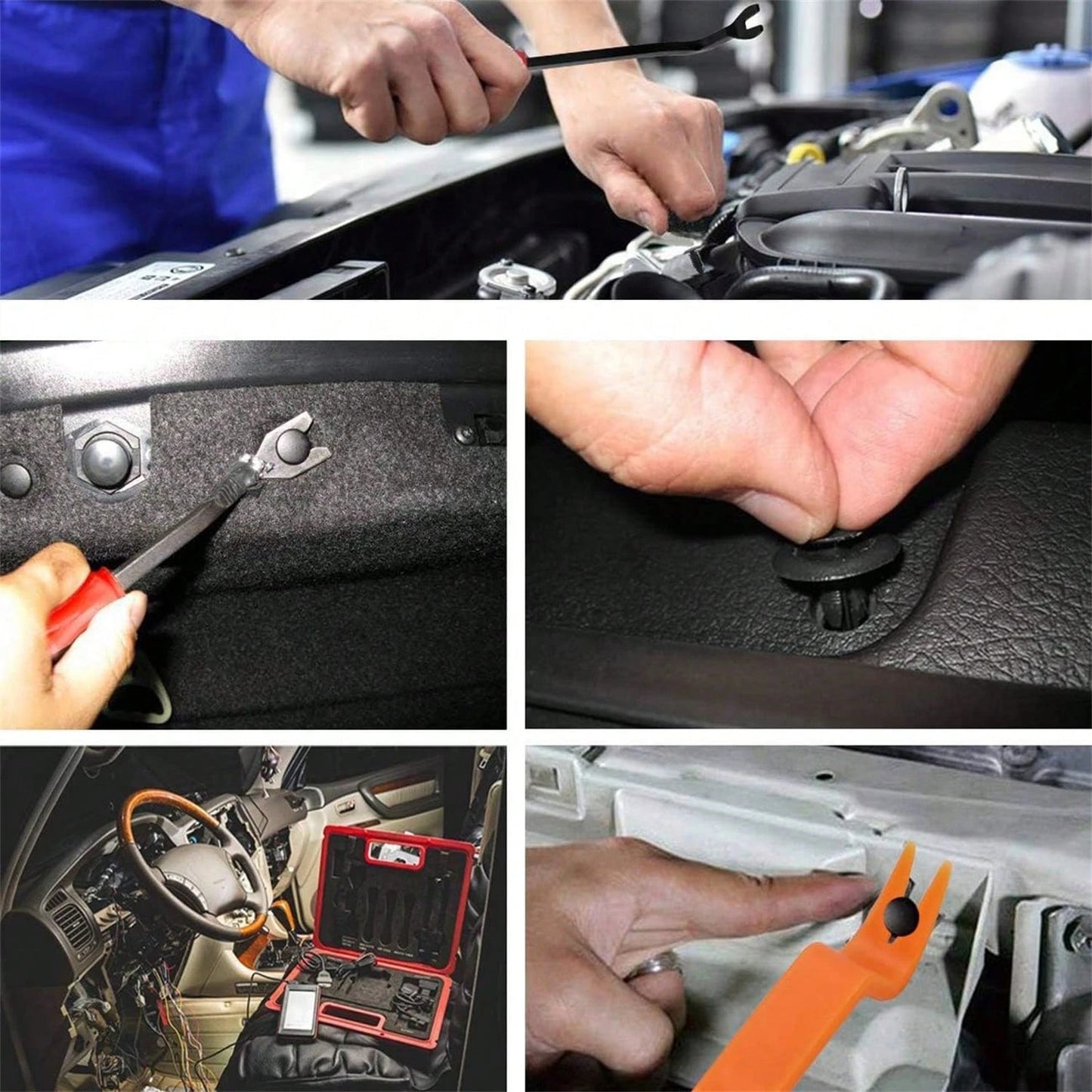 925Pcs Car Bumper Retainer Clips Car Plastic Rivets Fasteners Push Fixing Kits Most Popular Sizes Car Push Rivet Set- Fits Common Makes Door Trims Mudguard Clips