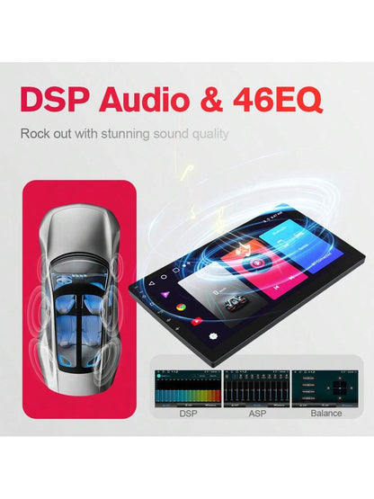 9INCH Double Din Car Stereo Wireless CarPlay Wireless Android Auto, Android 2+64G Touchscreen Car Radio Head Unit With Bluetooth 4.0, DSP, WiFi, HDCamera, Haudio