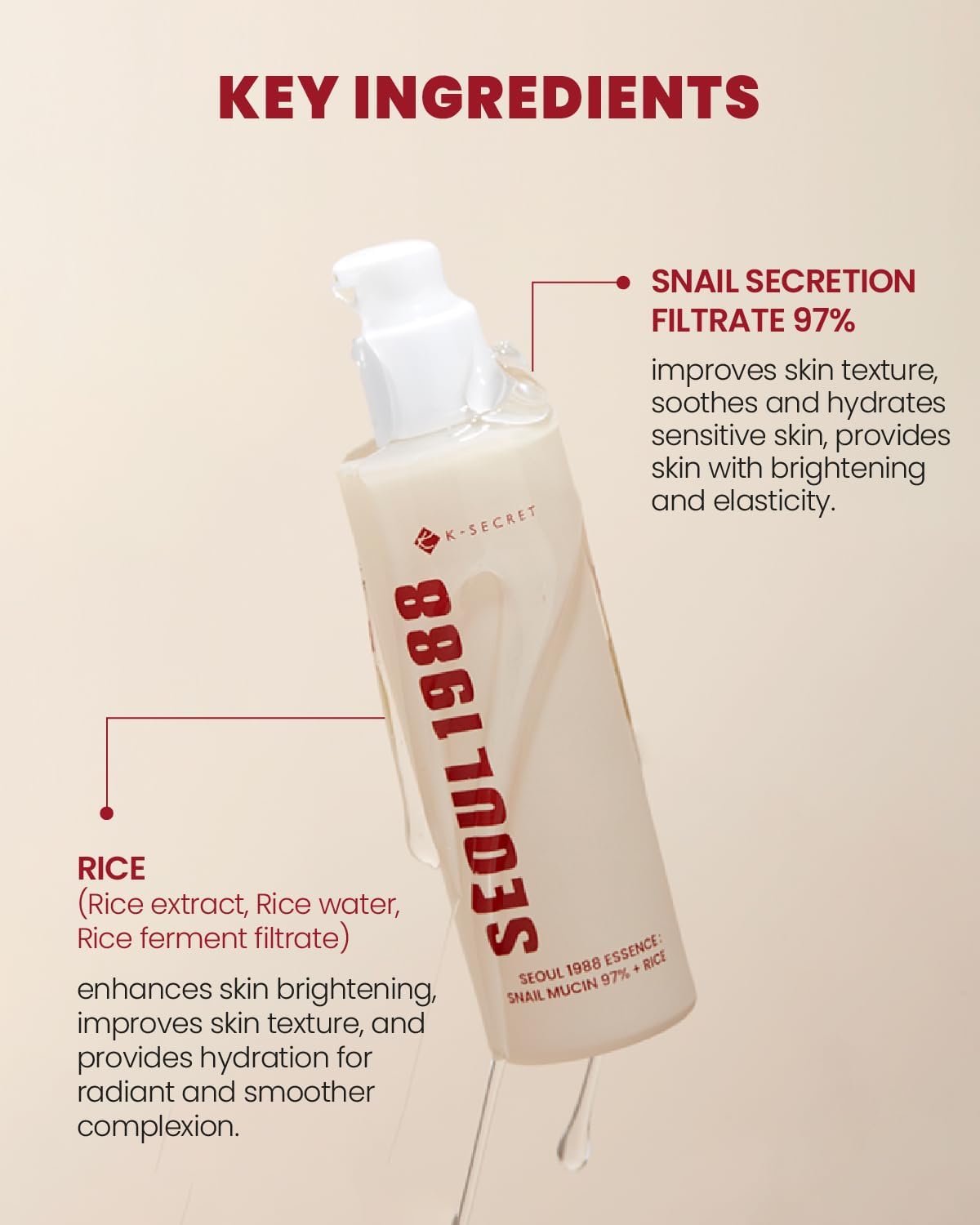 KSECRET SEOUL 1988 Essence Snail Mucin 97% + Rice