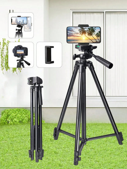 A 51 Inch Adjustable Travel Video Tripod, Mobile And Camera Tripod, Portable And Convenient, With Mobile Editing, Suitable For Meeting Recording And Outdoor Gift Live Streaming, DIY Fill Light, Widely