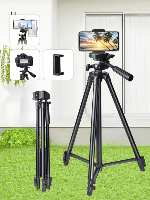 A 51 Inch Adjustable Travel Video Tripod, Mobile And Camera Tripod, Portable And Convenient, With Mobile Editing, Suitable For Meeting Recording And Outdoor Gift Live Streaming, DIY Fill Light, Widely