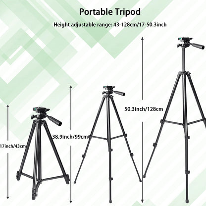 A 51 Inch Adjustable Travel Video Tripod, Mobile And Camera Tripod, Portable And Convenient, With Mobile Editing, Suitable For Meeting Recording And Outdoor Gift Live Streaming, DIY Fill Light, Widely