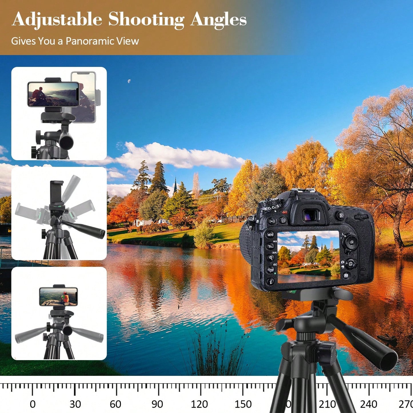 A 51 Inch Adjustable Travel Video Tripod, Mobile And Camera Tripod, Portable And Convenient, With Mobile Editing, Suitable For Meeting Recording And Outdoor Gift Live Streaming, DIY Fill Light, Widely