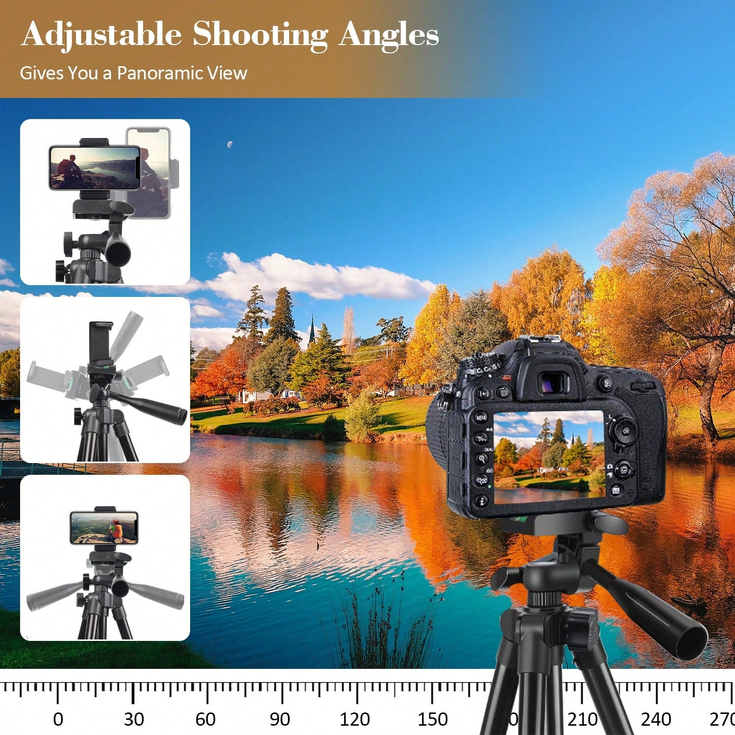 A 51 Inch Adjustable Travel Video Tripod, Mobile And Camera Tripod, Portable And Convenient, With Mobile Editing, Suitable For Meeting Recording And Outdoor Gift Live Streaming, DIY Fill Light, Widely