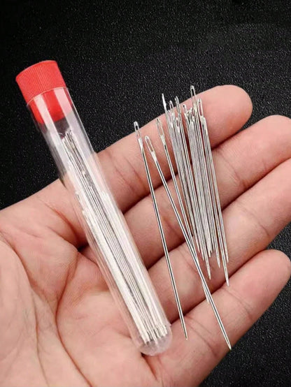 A Set Of 15/30 Large-Eye Sewing Needles, Suitable For Home Use, Hand Sewing, Quilting For The Elderly, With Large Holes For Easy Threading, Suitable For Fine Embroidery And Cross-Stitching Back To Sch