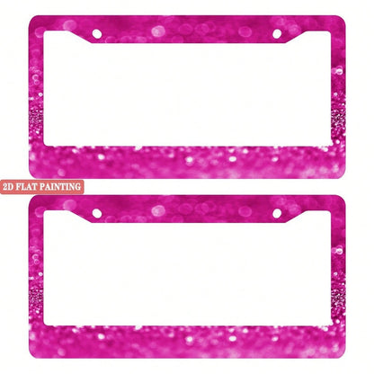 A Sturdy License Plate Frame, Rust-Proof And Adorned With Pink Sequins.Perfect For Front And Rear Plates, Easy To Install, Dimensions Are 6.3inch X 12.2inch (Compatible With The US And Canada)