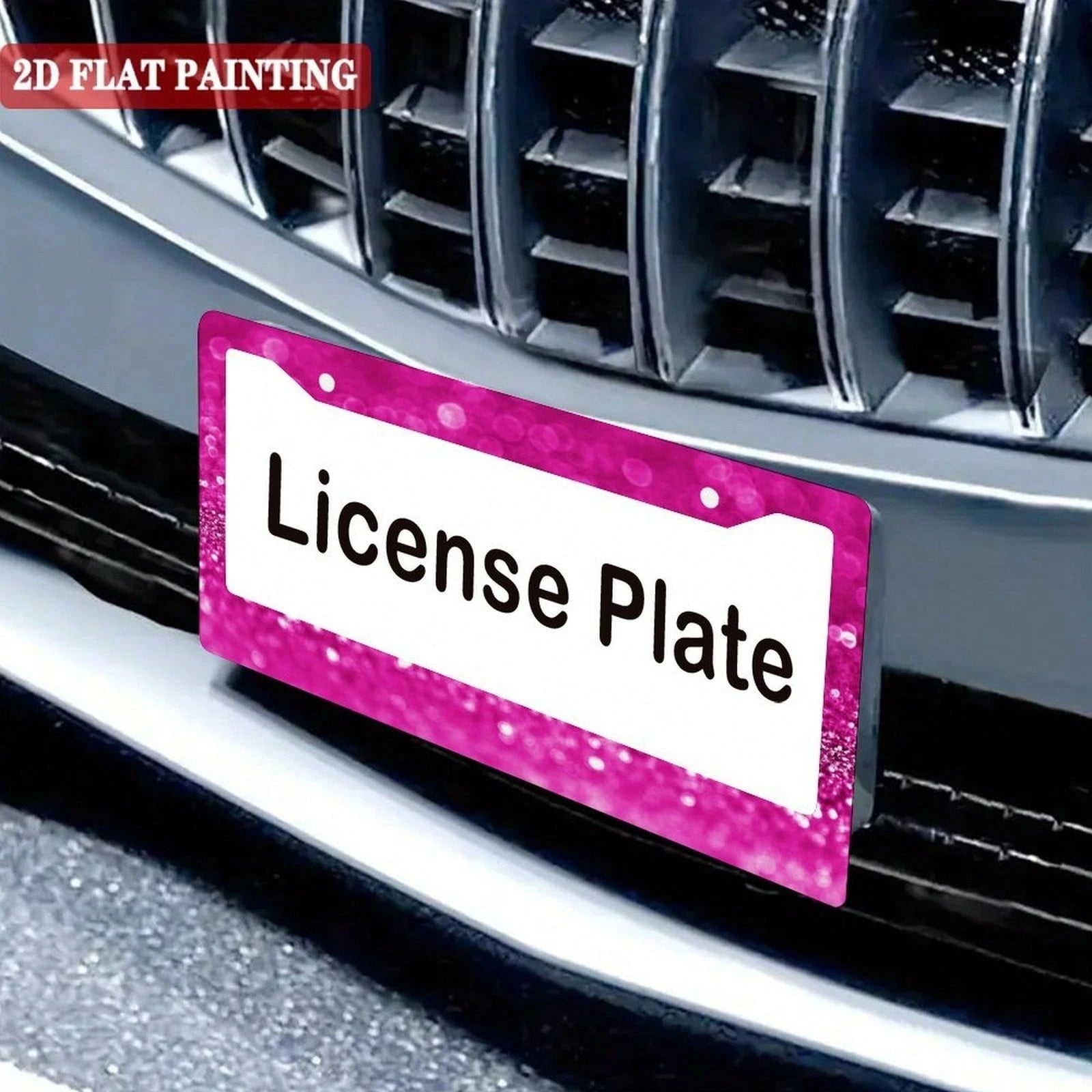 A Sturdy License Plate Frame, Rust-Proof And Adorned With Pink Sequins.Perfect For Front And Rear Plates, Easy To Install, Dimensions Are 6.3inch X 12.2inch (Compatible With The US And Canada)