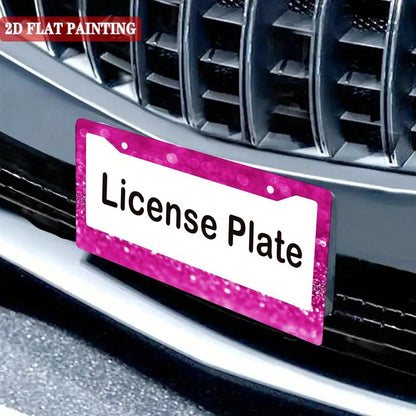 A Sturdy License Plate Frame, Rust-Proof And Adorned With Pink Sequins.Perfect For Front And Rear Plates, Easy To Install, Dimensions Are 6.3inch X 12.2inch (Compatible With The US And Canada)