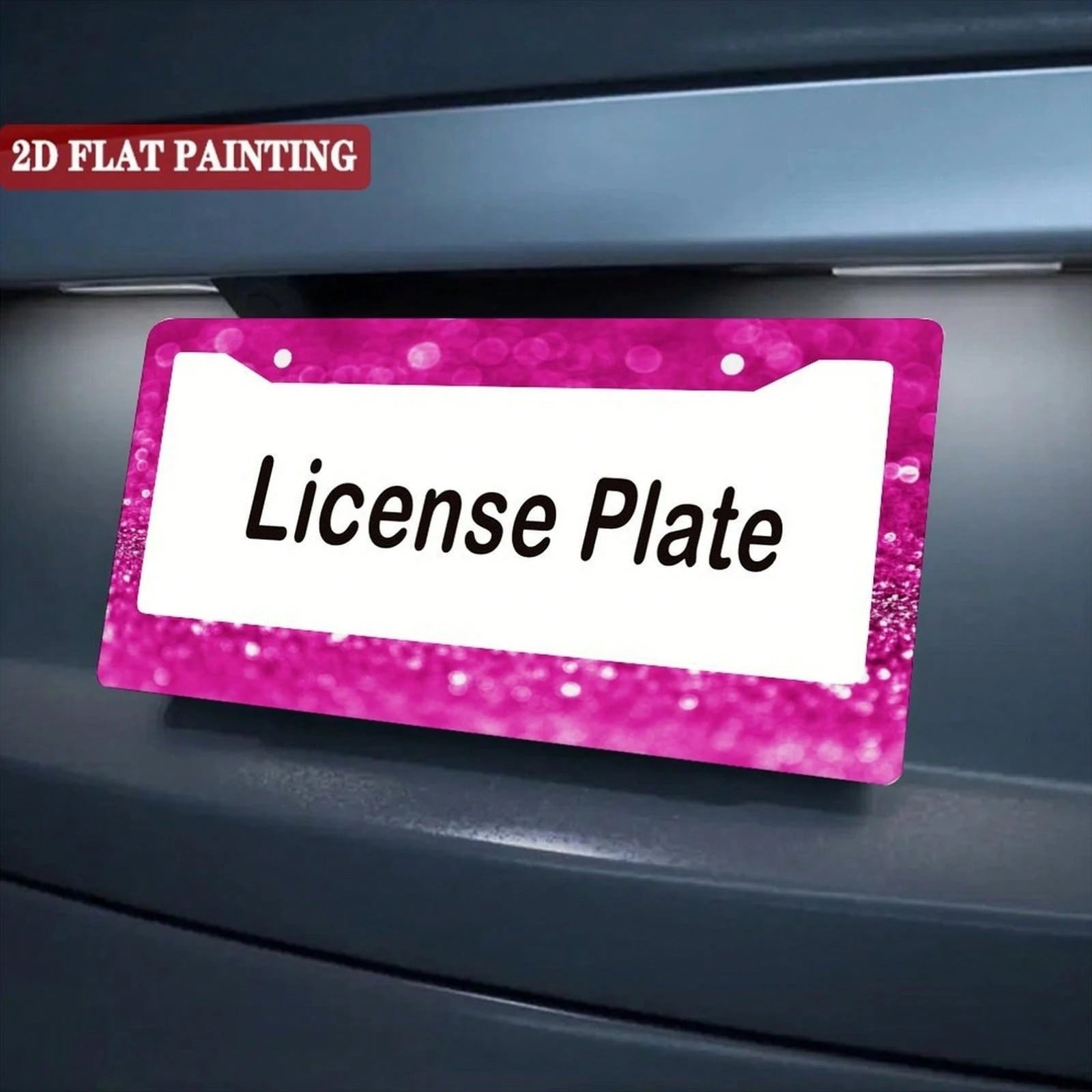 A Sturdy License Plate Frame, Rust-Proof And Adorned With Pink Sequins.Perfect For Front And Rear Plates, Easy To Install, Dimensions Are 6.3inch X 12.2inch (Compatible With The US And Canada)