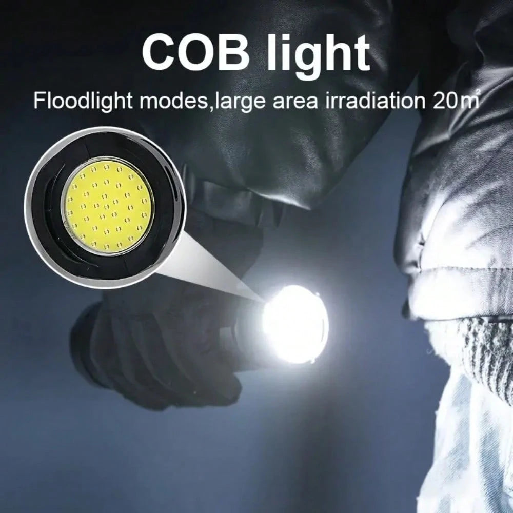 A Super- Bright LED Flashlight. This Is A Rechargeable P70 Handheld Flashlight With A 4500mah Battery, Featuring Adjustable Focus, Long- Lasting Battery Life, Fast- Charging Function, An Aluminum