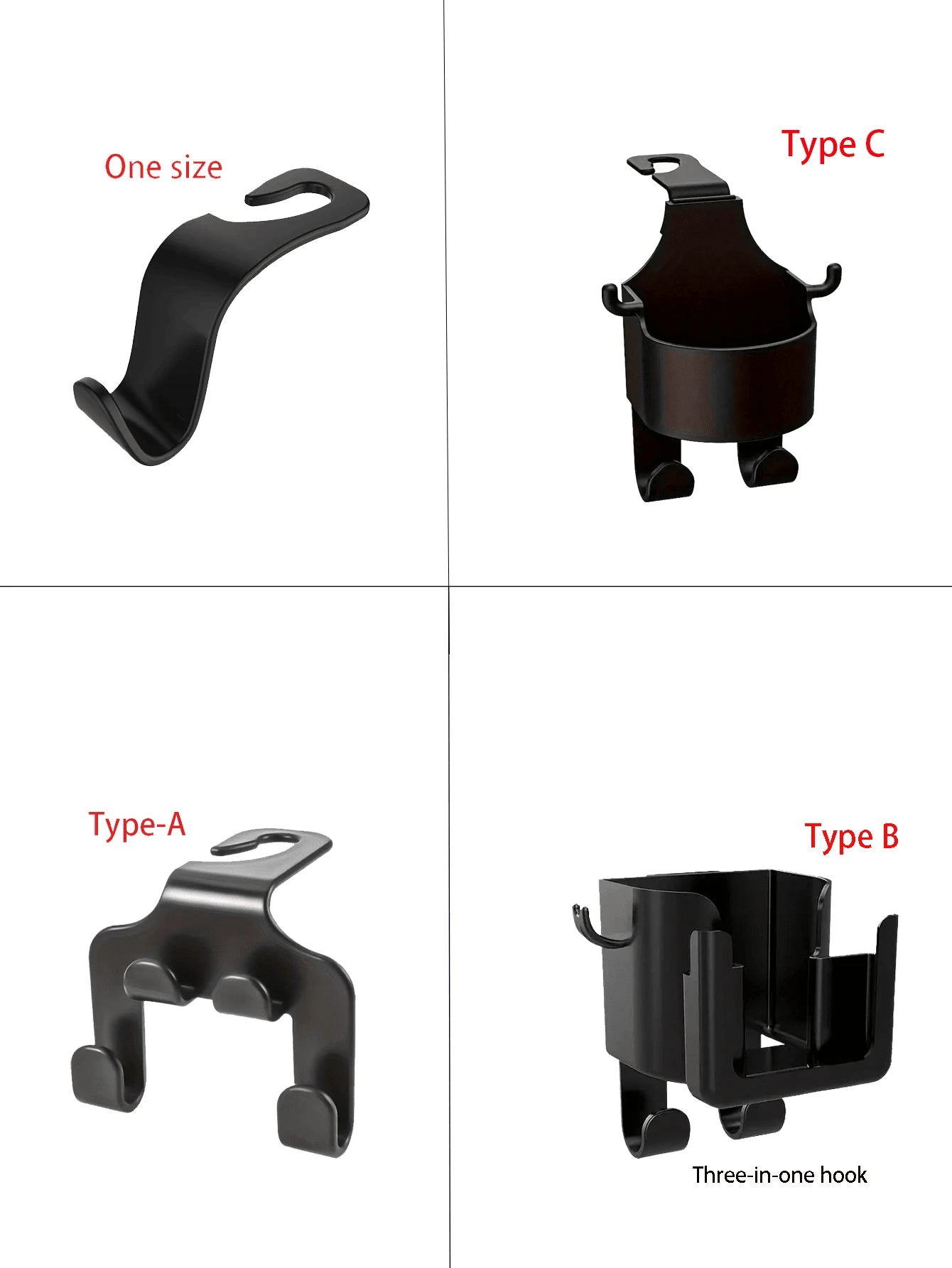 Adjustable Car Seat Back Hook, Phone Holder, Multi-Function Car Headrest Hook- Suitable For Phones, Wallets, Bags, Keys- Handheld Smart Phone Holder For Fixing Backseat Items. Car Accessories/Car St