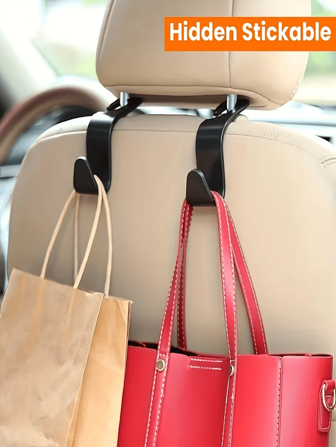 Adjustable Car Seat Back Hook, Phone Holder, Multi-Function Car Headrest Hook- Suitable For Phones, Wallets, Bags, Keys- Handheld Smart Phone Holder For Fixing Backseat Items. Car Accessories/Car St