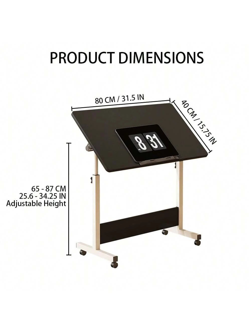 Adjustable Height Standing Desk, Foldable Standing Desk Mobile Stand Up Desk With Wheels Small Rolling Laptop Stand Portable Computer Workstations For Small Spaces And Home Offices