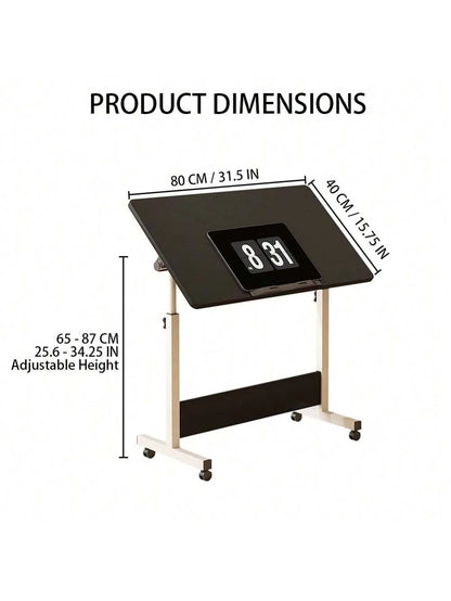 Adjustable Height Standing Desk, Foldable Standing Desk Mobile Stand Up Desk With Wheels Small Rolling Laptop Stand Portable Computer Workstations For Small Spaces And Home Offices