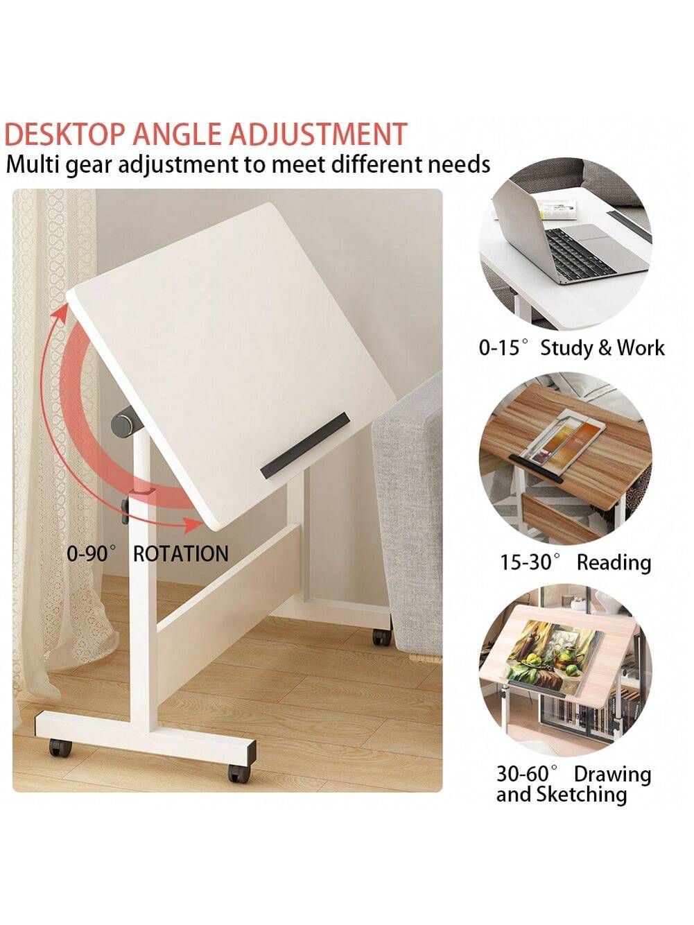 Adjustable Height Standing Desk, Foldable Standing Desk Mobile Stand Up Desk With Wheels Small Rolling Laptop Stand Portable Computer Workstations For Small Spaces And Home Offices