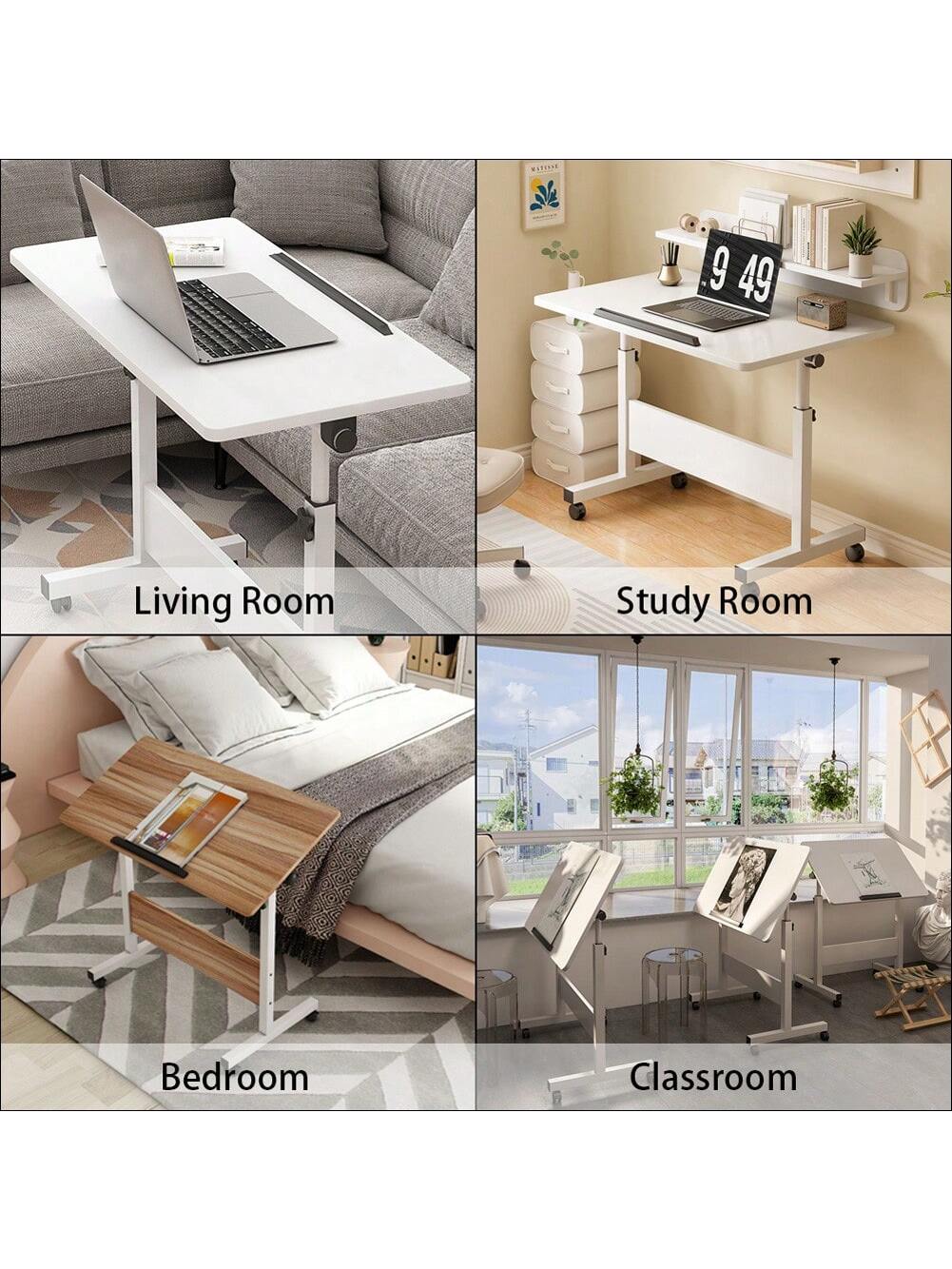 Adjustable Height Standing Desk, Foldable Standing Desk Mobile Stand Up Desk With Wheels Small Rolling Laptop Stand Portable Computer Workstations For Small Spaces And Home Offices