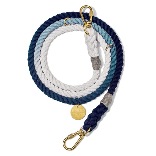 Adjustable Rope Leash, Indigo Ombre