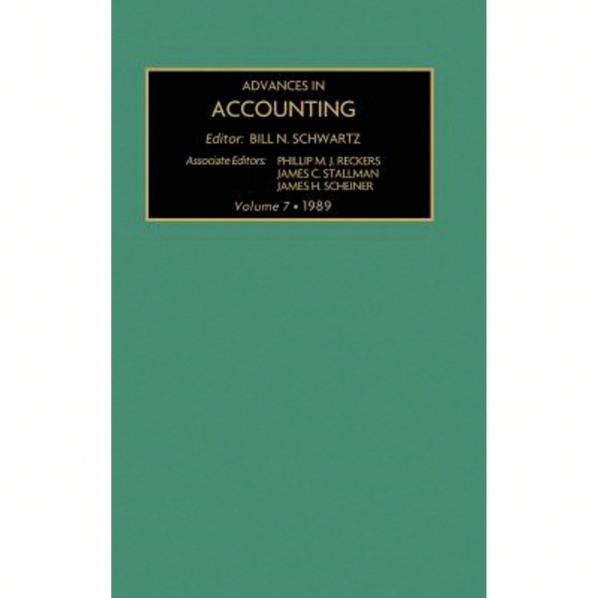 Advances In Accounting No. 7: Institutional Perspectives (Hardcover) By Bill N Schwartz, Philip M Reckers, James H Scheiner