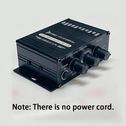AK270 Car MP3 Mini 2-Channel Stereo 12V Amplifier Audio Amplifier Home Theater Audio System High Definition Audio Amplifier (Excluding Power Cord) Is Suitable For Car/Home Audio System.