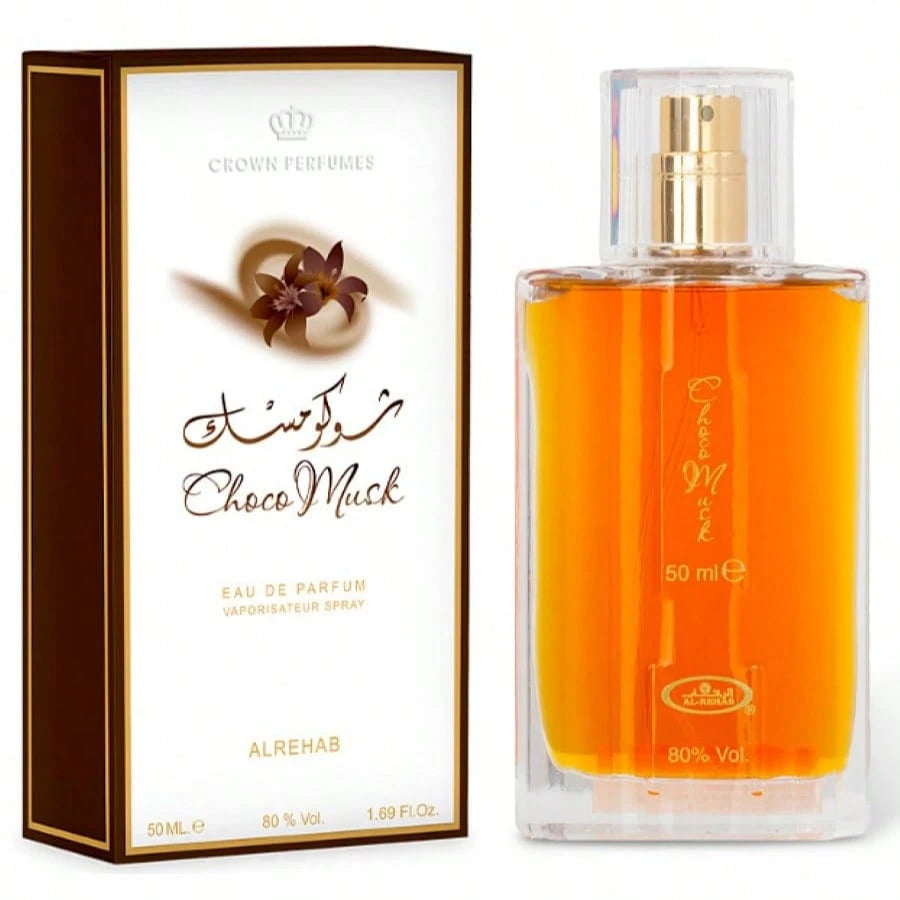 Al Rehab Choco Musk Eau De Parfum 50ml/1.69fl.Oz| Chocolate Vanilla & Musk Gourmand Scent Unisex Long Lasting Perfume