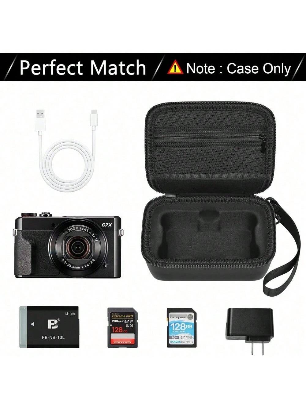 ALKOO PowerShot G7 X Mark III/Mark II Digital Camera Accessory Storage Bag, Holds SD Cards, USB Cables And More, Practical Carrying Case (Packaging Only)