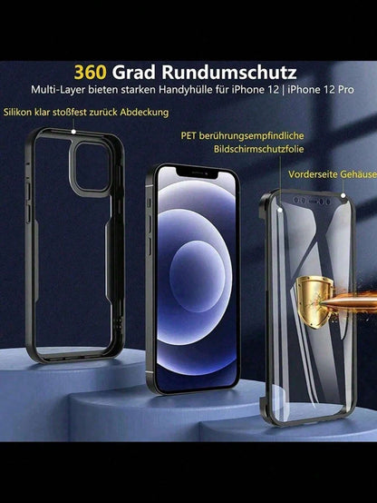 All-Inclusive Integrated Shockproof 1pc 360 Degree Full Body Protective Case Compatible With Iphone 15 14 13 12 11 Pro Max Plus X Xs Xr/ Galaxy S25 S24 S23 S22 S21 S20 Ultra Plus FE Integrated Screen